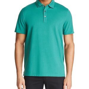 Michael Koors Men's Teal Blue-Green Collared Short Sleeve Polo Shirt Size Large